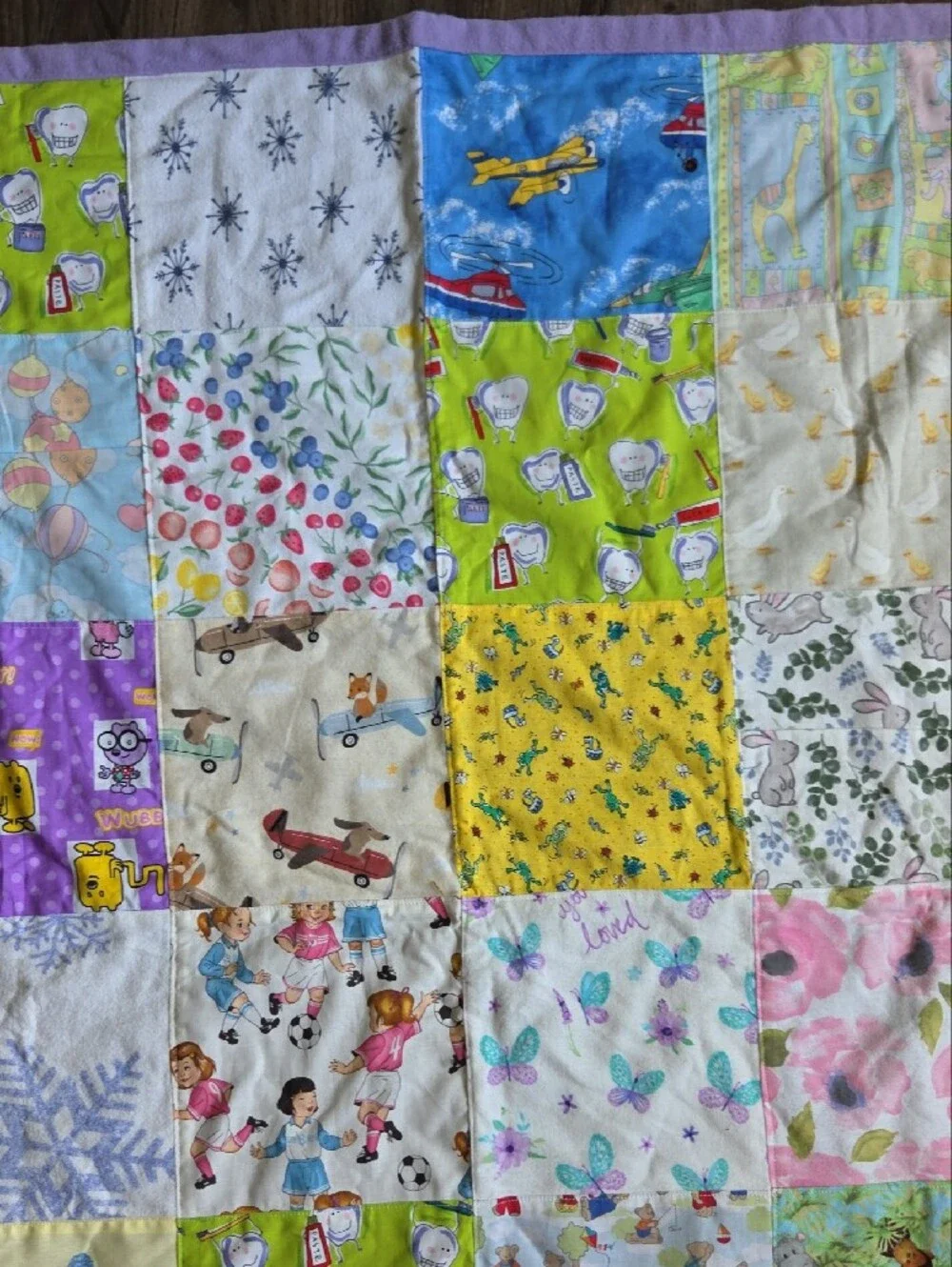 Handmade Patchwork Baby Quilt  45 In X 45 In